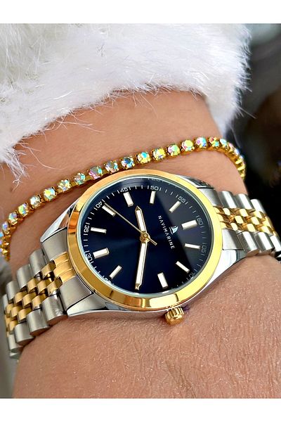 Navimarine Gold Color Steel Cord Women's Wristwatch + Bracelet Gift