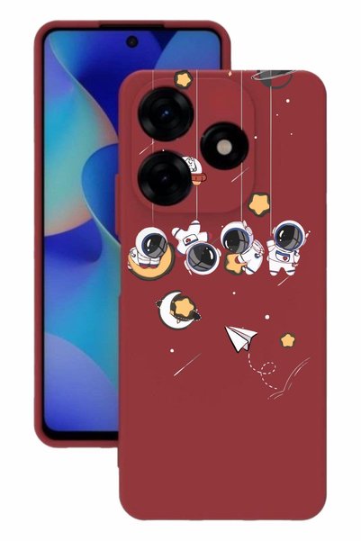 realme C53 Red Color Silicone Case with Print and Camera Protection
