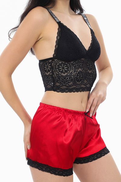 love secret Bralet with Satin Shorts Love secret Jewelled Set