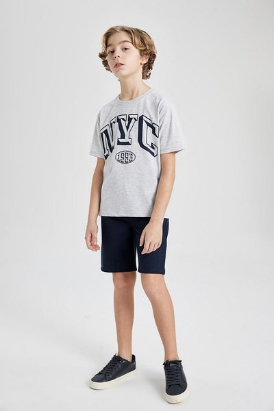 DeFacto Boys' Set of 2 Printed Short Sleeve T-Shirt Shorts B8256A824Sm