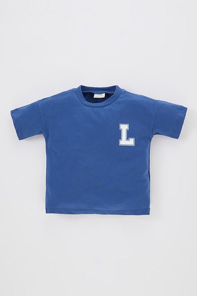 DeFacto Baby Boy Crew Neck Printed Basic Short Sleeve T-Shirt B7011A524Sm