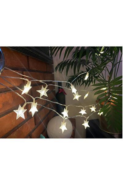 teknonisa Dekoratif 3 Metre  Yıldızlı Ipli Led Işık  Fişli Yıldız Led Süs