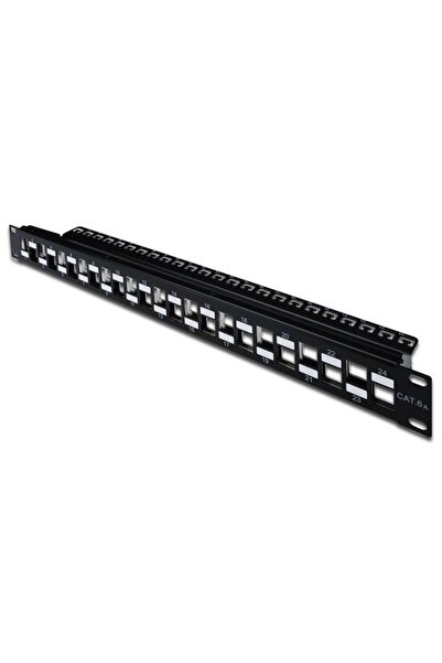 Digitus DN-91412 MODULER UTP/FTP CAT6/CAT6A 24 PORTURI BOȘ 1U ZIRHLI PATCH PANEL
