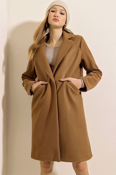 Bigdart 9085 Kaşe Coat - Brown