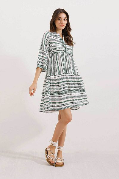 Bigdart 1975 KLEID MIT ETHNISCHEM MUSTER - Khaki