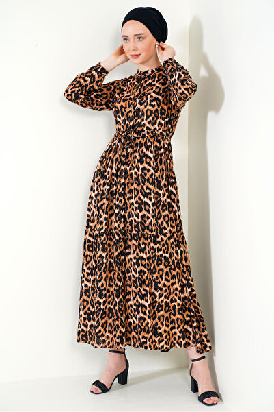 Bigdart 2144 Rochie Hijab Guler Judecător - Bej