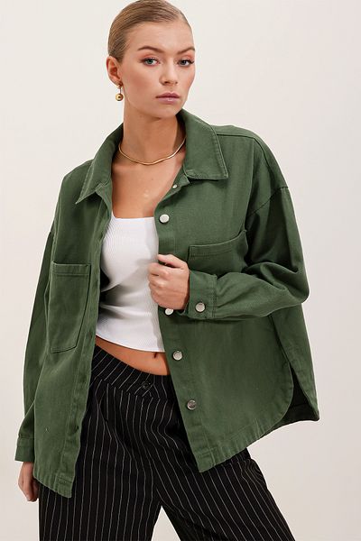 Bigdart 20192 Oversize Gabardine Shirt Jacket - Khaki