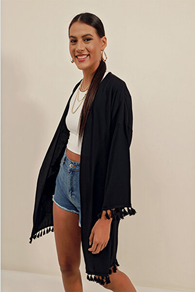 Bigdart 5833 Кімоно з оборками чорне