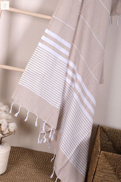 Mira Home Ριγέ 100% βαμβακερή μαλακή πετσέτα μπάνιου Peshtemal 100x180 cm