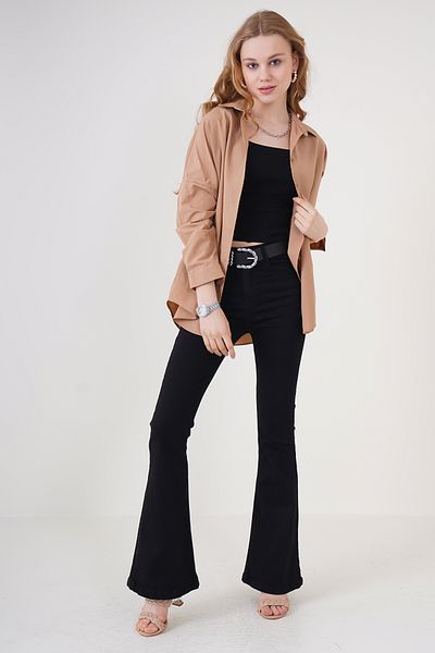 Bigdart 3900 Oversize-Lang-Basic-Hemd – Kamel