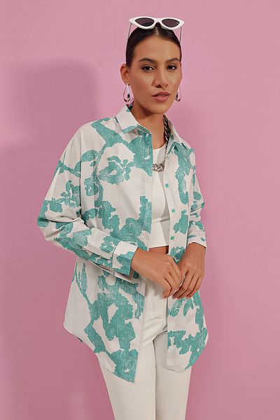 Bigdart Cămașă de bază lungă oversize 3900 - D. Mint