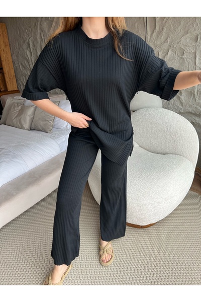 Bianco Lucci Women's Ribbed Camisole Top and Bottom Set60201020