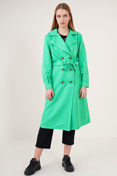 Bigdart 5853 Double Breasted Collar Trench Coat - Green