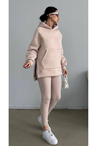 Ral Sport RalSport Kadın Kapüşonlu Sweat Fitilli Tayt Takım