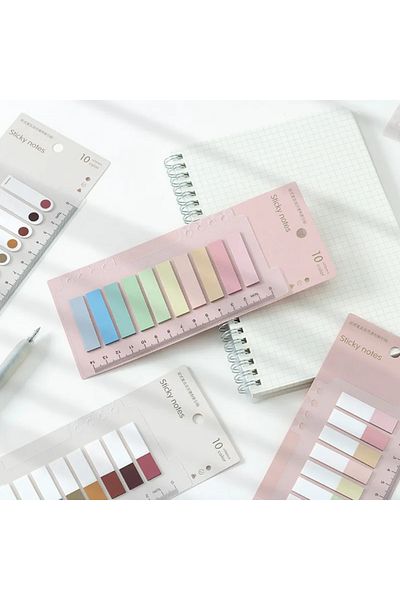 EZOSHOP Transparent Sticky Colored Post-it 8 Pack 910 Sheets Label Note Paper Memo Pad Super Set 4
