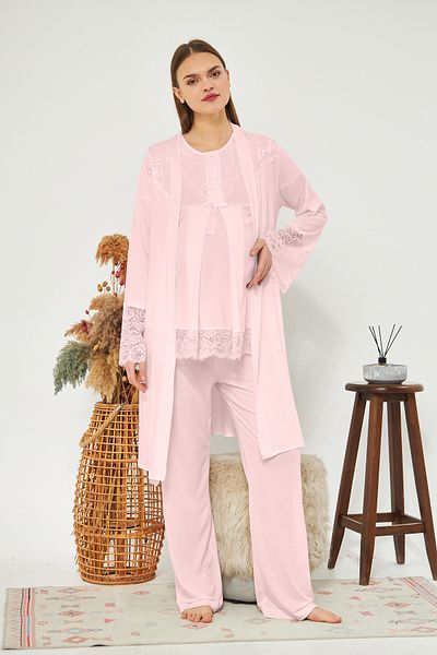 LORIAN'S Ecru Women's Maternity and Maternity Pajamas Set 3 Pieces