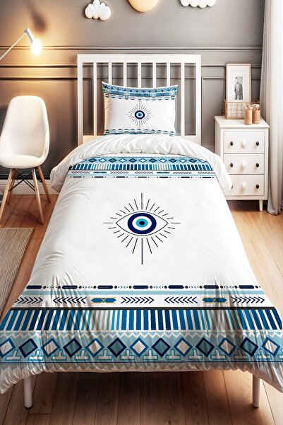 EVPANYA مجموعة مفروشات أطفال مفردة منقوشة بخرز عين الشر البوهيمي