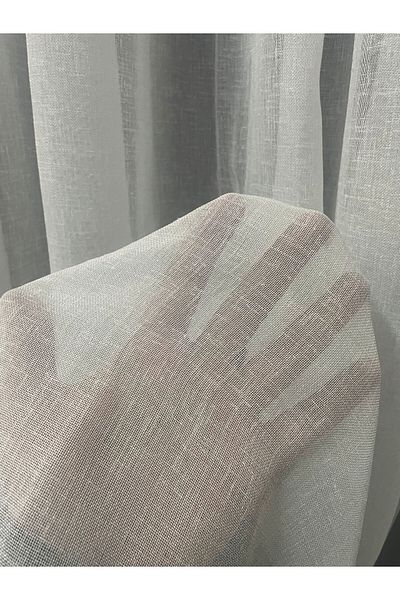 Cortibo Ecru Linen Foldet - 1 in 2 Sparse Pleated Tulle Curtain