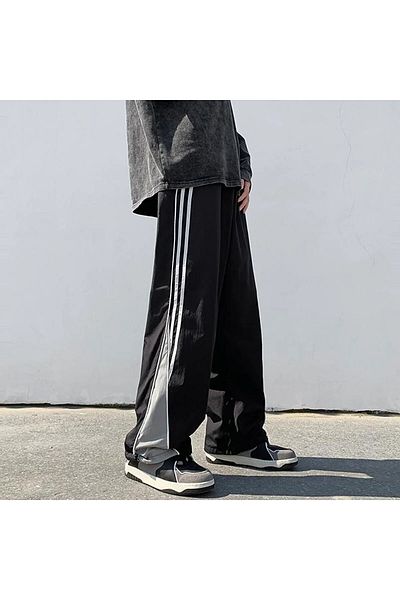 Gofeel Harajuku Retro - Baggy Cut Black Gray Sweatpants