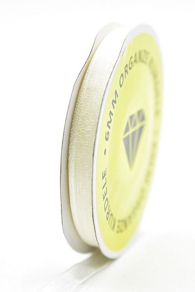 YENİ HEDİYELİK DÜNYAM Cream Organza Ribbon 6MMX20M