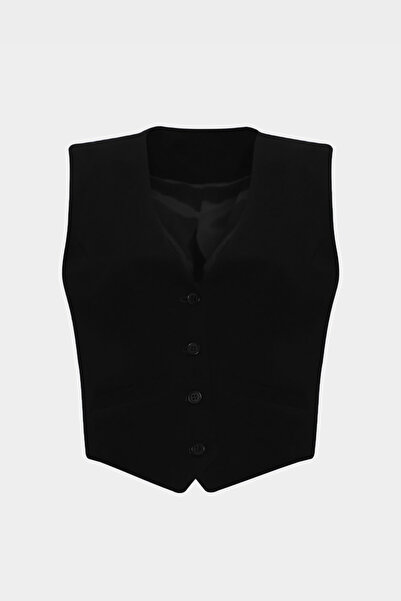 Açelya Okcu Premium Düğme Detaylı Krep Yelek