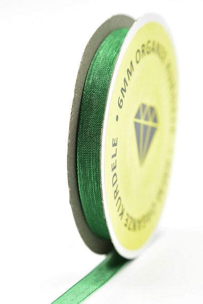 YENİ HEDİYELİK DÜNYAM Emerald Green Organza Ribbon 6 MM X 20 M