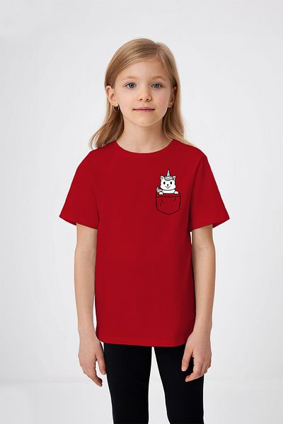 ADABEBEK Tricou pentru fetiță cu imprimeu unicorn cu buzunar