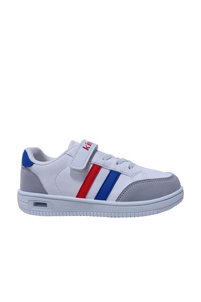 Kinetix White Blue Red Velcro Lighted Children's Sports Shoes