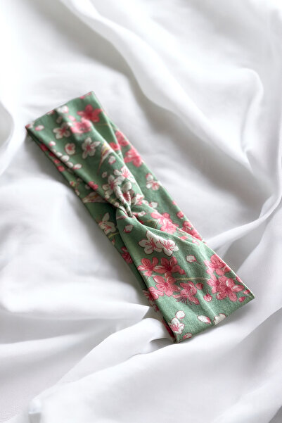 pistore Σετ 2 μπαντάνες και αγκράφες με πράσινο floral σχέδιο