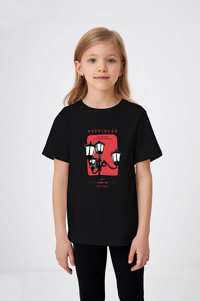 ADABEBEK Tricou pentru fetiță cu imprimeu Doar Porniți Luminile