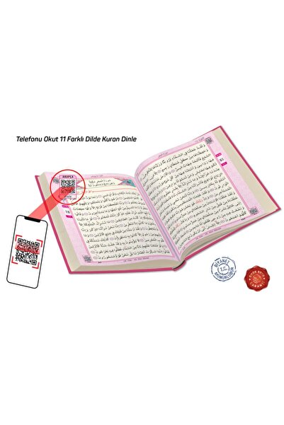 Merve Yayınları Kuranı Kerim Bilgisayar Hatlı Pembe Renk Rahle Boy