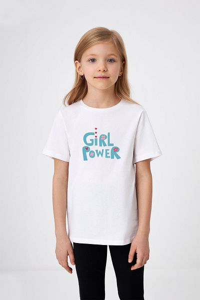 ADABEBEK Girl Power Written Heart Λεπτομερές T-Shirt για κορίτσια