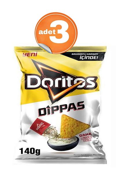 DORİTOS New Flavor Doritos Dippas Corn Chips - 140Gr 3 Pieces