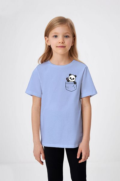 ADABEBEK Tricou pentru fetiță cu imprimeu panda și buzunar