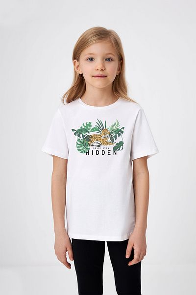 ADABEBEK Κρυφό T-Shirt με λεοπάρ στάμπα για κορίτσια