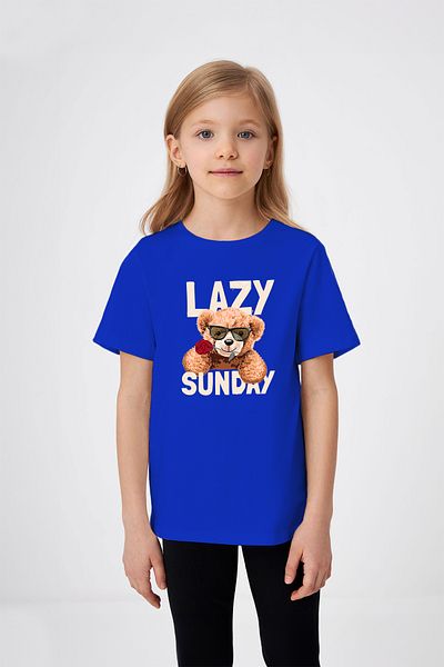 ADABEBEK Lazy Sunday Printed Girl's T-Shirt
