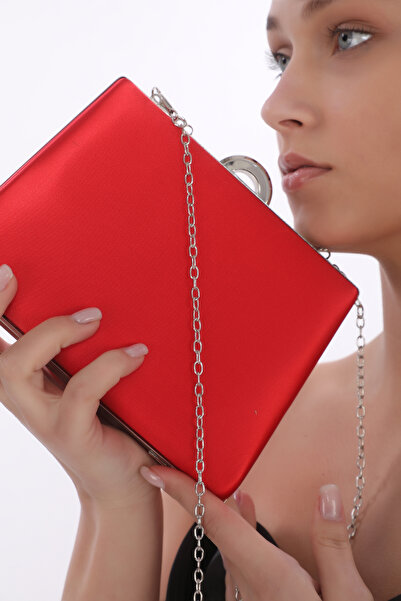 womenacs Red Color Satin Fabric Evening Dress Portfolio Clutch Women Bag New Season