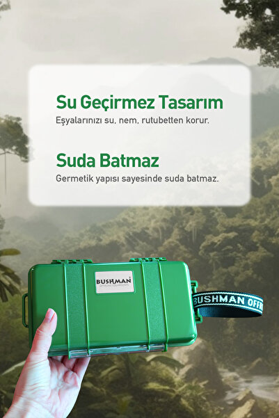 Bushman Plastik Su Geçirmez Saklama Kutusu Humidor Darbeye Dayanıklı Toz Geçirmez Çok Amaçlı Kamp Çantası