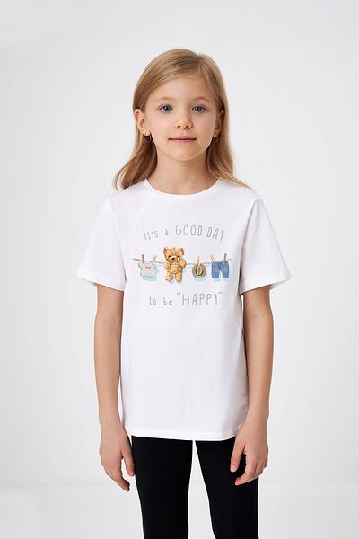 ADABEBEK Tricou imprimat pentru fetiță „O zi frumoasă pentru a fi fericit