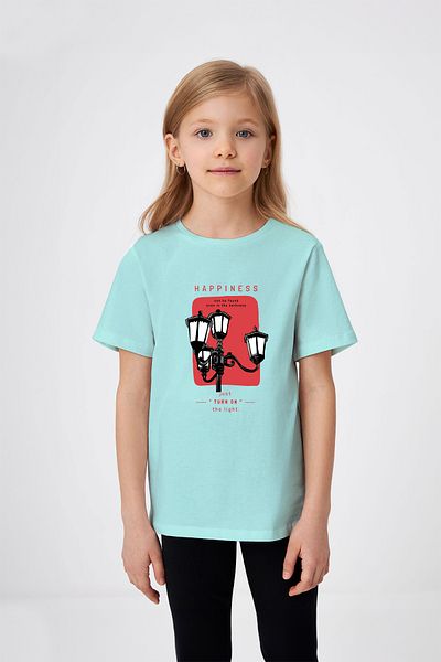 ADABEBEK Just Turn On The Lights Printed Girl's T-Shirt