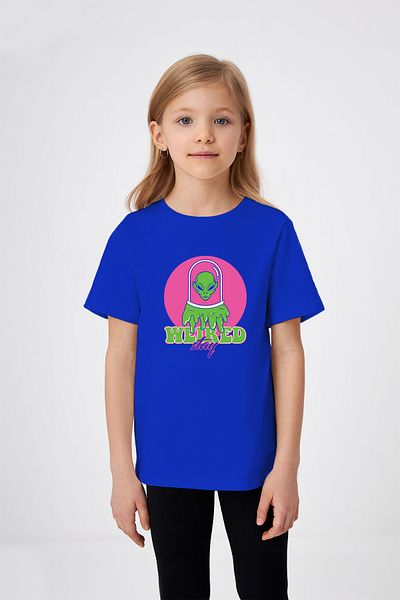 ADABEBEK Alien Printed Girl's T-Shirt στο διαστημόπλοιο