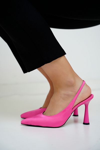 LAMİNTA Milena Fuchsia Satin Flat γυναικεία παπούτσια με τακούνι
