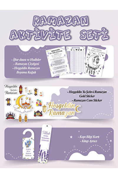 tasarı marketi Ramazan Aktivite Seti Ramazan Çizelgesi Ramazan Takvimi Ramaza...