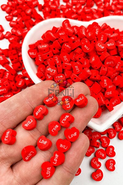 Ebruli Boncuk Χάντρες Fimo σε σχήμα καρδιάς 10mm για κατασκευή κοσμημάτων (10...