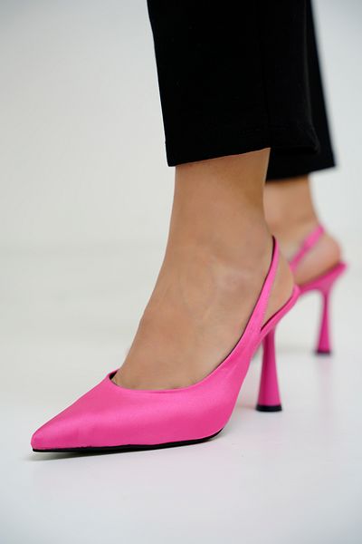 LAMİNTA Milena Fuchsia Satin Flat γυναικεία παπούτσια με τακούνι