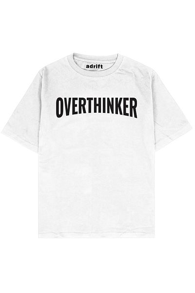 AyveGa Tricou unisex oversize alb Overthinker