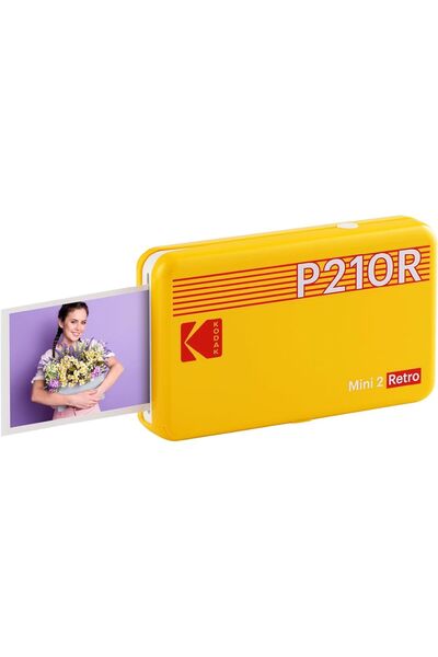 Kodak Mini 2 Retro Mobil Fotoğraf Yazıcısı (5,3x8,6cm) - Sarı