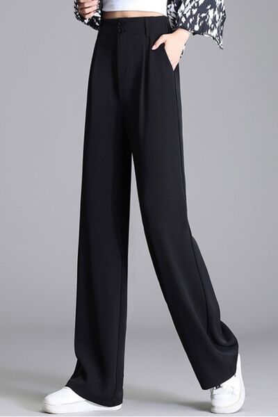 DE PLEIN Pantaloni Olivia Oversize Original Cut Full Lycra Palazzo Negri de damă