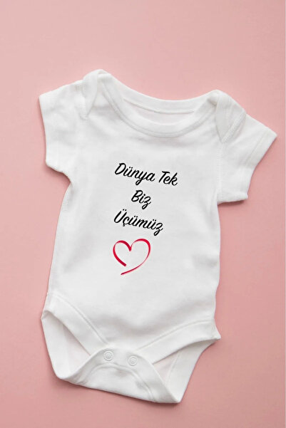 KİTE BABY - world one we three-baby bodysuit body-badi bodysuit with snap-cotton