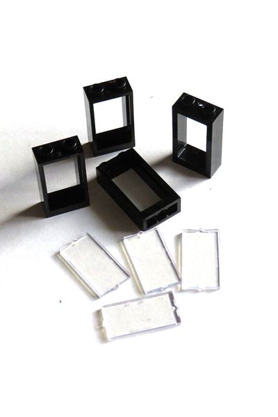 LEGO Accessory Custom Moc Window 1 X 2 X 3 Black Window Glass 2 Pieces Will Be Sent